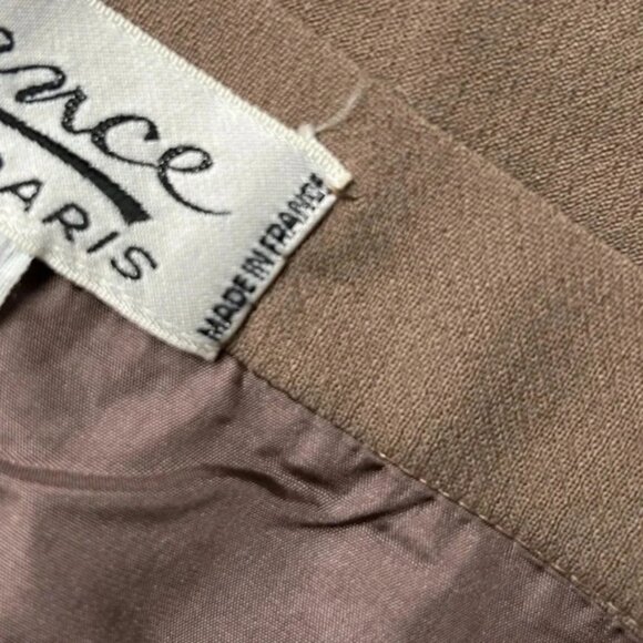 Vintage wool high waist ruffle hem pencil skirt made in France - Picture 4 of 12